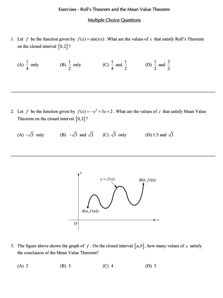 Rolle's Theorem and The Mean Value Theorem